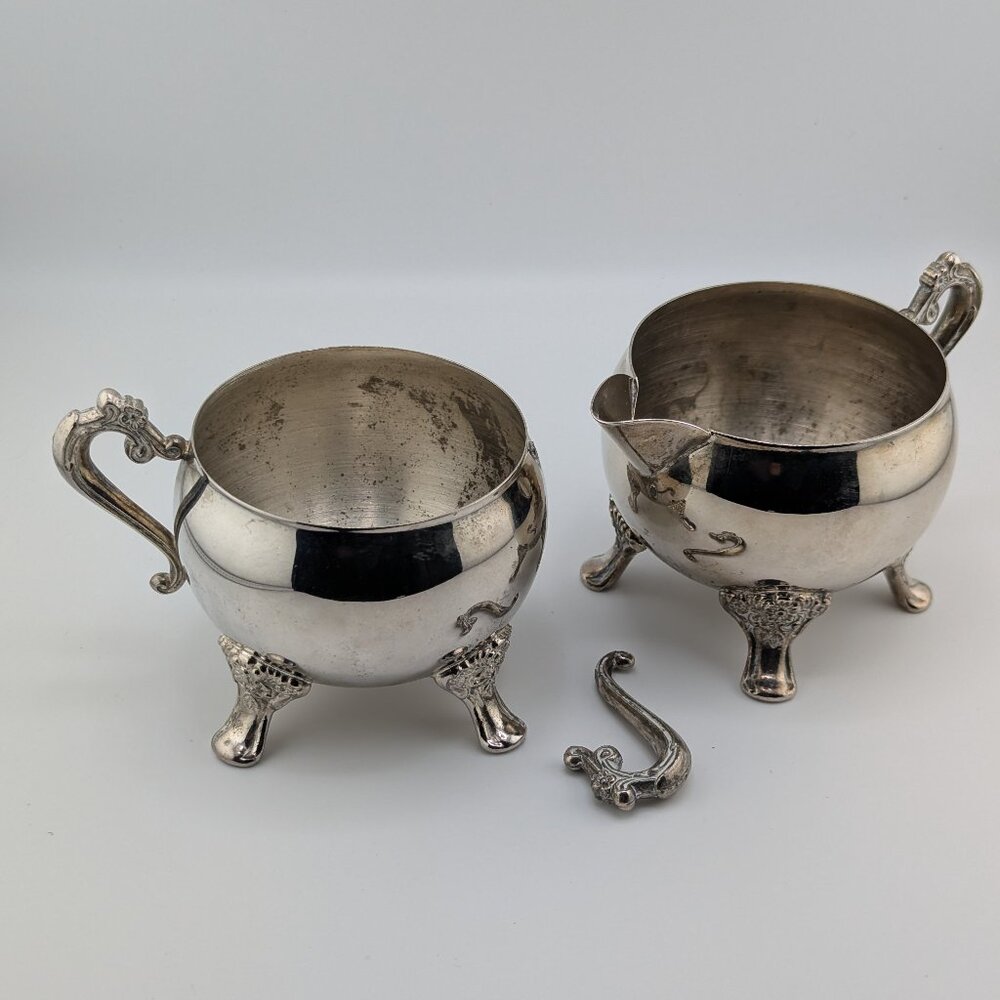 Title: Ranleigh Elegance Silver Plated Milk Jug & Sugar Bowl Set – Handle Repair